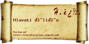 Hlavati Éliás névjegykártya